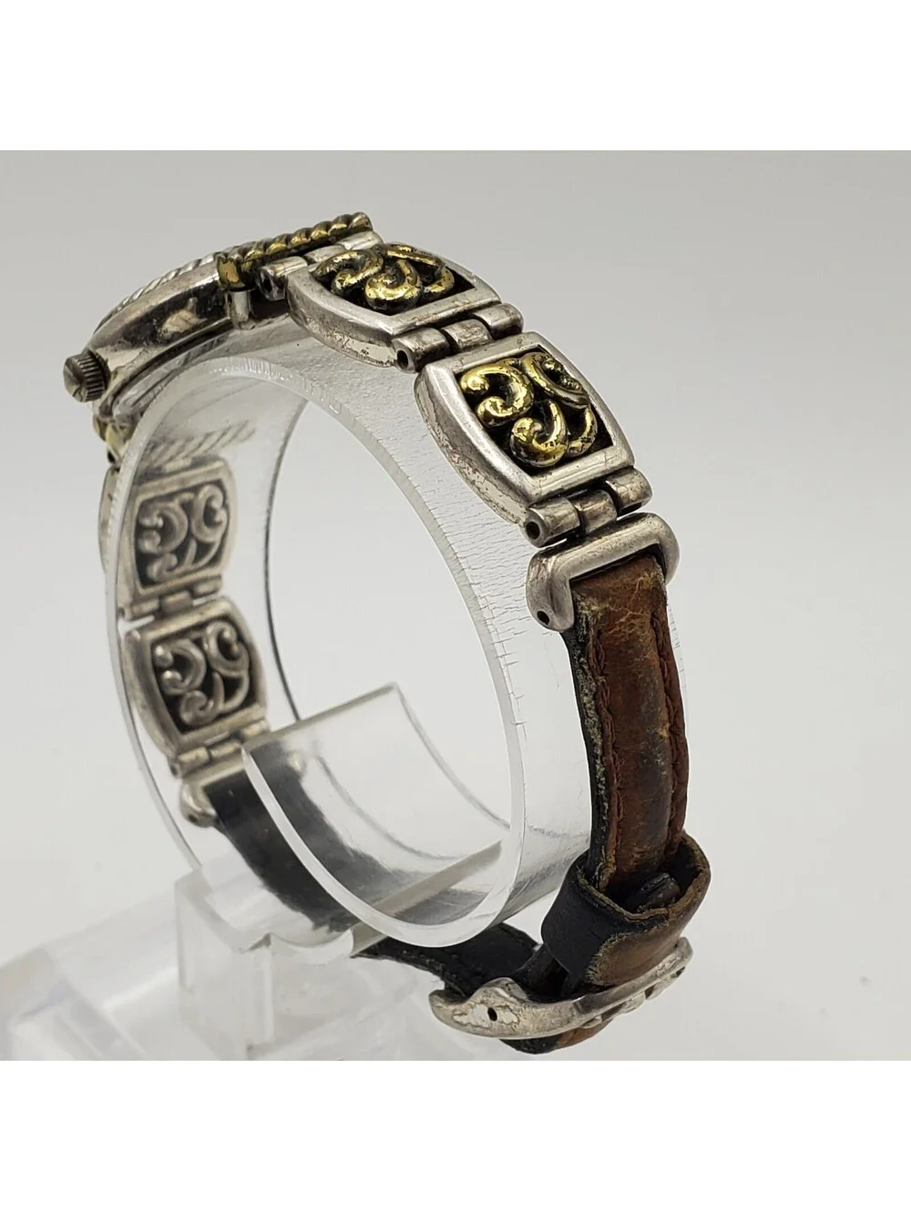 Brighton Camden Womens Watch 24MM Reversible Brown Black Bands New Battery